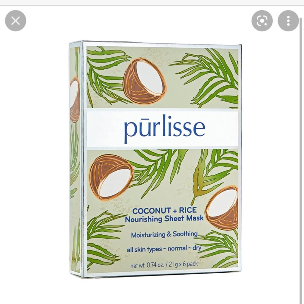 NWT 🛍 Purlisse Coconut + Rice Nourishing Sheet Mask